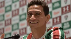 Paulo Henrique Ganso em sua apresentação ao Fluminense, no auditório do Maracanã, no dia 05/02/2019.