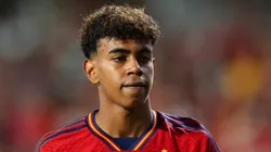 GRANADA, SPAIN - SEPTEMBER 12: Lamine Yamal of Spain looks on during the UEFA EURO 2024 European qualifier match between Spain and Cyprus at Estadio Nuevo Los Carmenes on September 12, 2023 in Granada, Spain. (Photo by Fran Santiago/Getty Images)