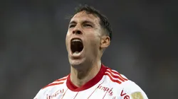 Hugo Mallo comemora gol pelo Internacional na Libertadores. Foto: Jorge Rodrigues/AGIF