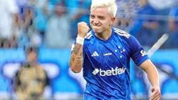 MG - BELO HORIZONTE - 07/07/2024 - BRASILEIRO A 2024, CRUZEIRO X CORINTHIANS - Barreal jogador do Cruzeiro comemora seu gol durante partida contra o Corinthians no estadio Mineirao pelo campeonato Brasileiro A 2024. Foto: Gilson Lobo/AGIF