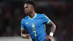 LONDON, ENGLAND - MARCH 23: Vinicius Junior of Brazil during the international friendly match between England and Brazil at Wembley Stadium on March 23, 2024 in London, England. (Photo by Catherine Ivill/Getty Images)