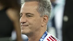 Rodolfo Landim, presidente do Flamengo, em cerimônia de premiação do Campeonato Carioca, após a final contra o Nova Iguaçu, no dia 07/04/2024.