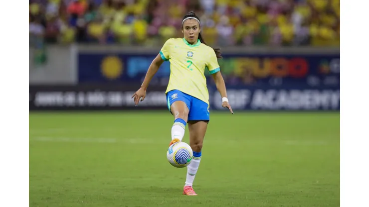 Antônia jogadora do Brasil durante a partida de futebol. Foto: Rafael Vieira/AGIF