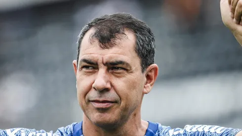 Fábio Carille antes de jogo da Série B. Treinador deve permanecer na Vila Belmiro.