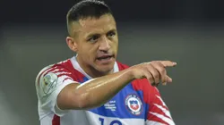 Alexis Sánchez durante partida entre Brasil e Chile, no Estádio Nilton Santos, pela Copa América de 2021, no dia 02/07.