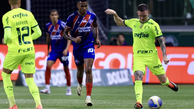Moreno jogador do Palmeiras durante partida contra o Bahia no estadio Arena Allianz Parque pelo campeonato Brasileiro A 2024. Foto: Marcello Zambrana/AGIF
