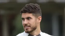 Pedro Raul durante o treino no CT Joaquim Grava. Atacante perdeu espaço no Timão.