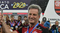Rodolfo Landim comemora título pelo Mengão. Dirigente define condição para liberar atacante.