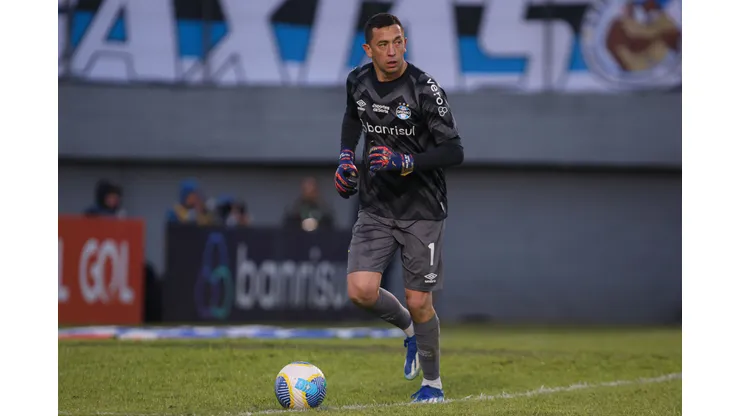 Marchesin goleiro do Gremio durante partida contra o Fluminense. Foto: Maxi Franzoi/AGIF