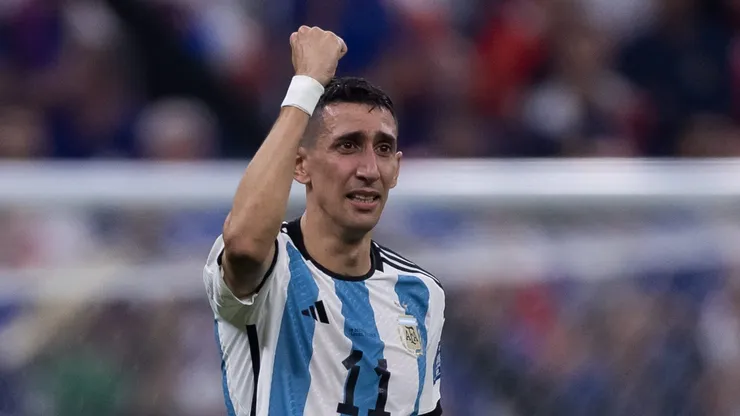 Di María, jogador do Argentina, comemora durante partida contra o Franca no estádio Lusail pela Copa do Mundo 2022. Foto: Pedro Martins/AGIF