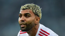 SP - RIO DE JANEIRO - 02/06/2024 - BRASILEIRO A 2024, VASCO X FLAMENGO - Gabigol jogador do Flamengo comemora seu gol durante partida contra o Vasco no estadio Maracana pelo campeonato Brasileiro A 2024.