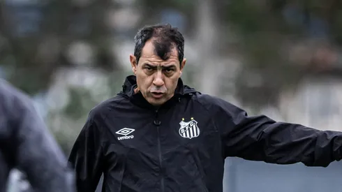 Carille durante treino do Peixão. Foto: Raul Baretta / SFC.