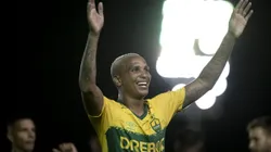 RJ - RIO DE JANEIRO - 12/03/2024 - COPA DO BRASIL 2024, PORTUGUESA X CUIABA - Deyverson jogador do Cuiaba comemora classificacao apos partida contra o Portuguesa no estadio Luso Brasileiro pelo campeonato Copa Do Brasil 2024. Foto: Jorge Rodrigues/AGIF