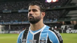 Diego Costa, jogador do Grêmio, durante partida contra o Estudiantes no estádio Couto Pereira pelo campeonato Copa Libertadores 2024. Foto: Robson Mafra/AGIF