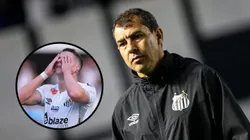 Carille barra Julio Furch no Santos. Fotos: Reinaldo Campos e Ettore Chiereguini/AGIF