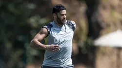 Hulk durante treinamento de segunda-feira (26). Foto: Pedro Souza / Atlético