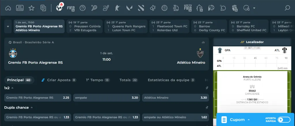 Apostas na Cassinopix