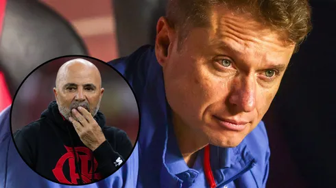 Fernando Seabra, treinador do Cruzeiro, e Jorge Sampaoli. Fotos: IMAGO – Yuri Murakami/Fotoarena e Ruano Carneiro/ZUMA Press Wire