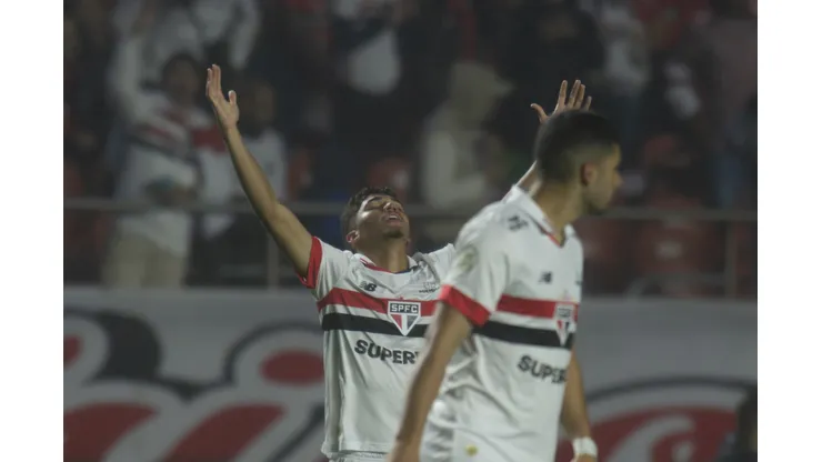 William Gomes jogador do Sao Paulo comemora seu gol durante partida contra o Vitoria no estadio Morumbi pelo campeonato Brasileiro A 2024