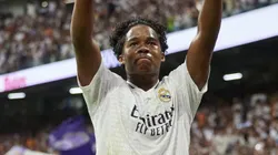 August 25, 2024, Madrid, Madrid, Spain: Endrick Felipe Moreira of Real Madrid CF celebrates after scoring a goal during La Liga football match between Real Madrid CF v Real Valladolid at Santiago Bernabeu Stadium in Madrid, Spain, August 25, 2024 Madrid Spain - ZUMAa206 20240825_zsp_a206_100 Copyright: xRubenxAlbarranx