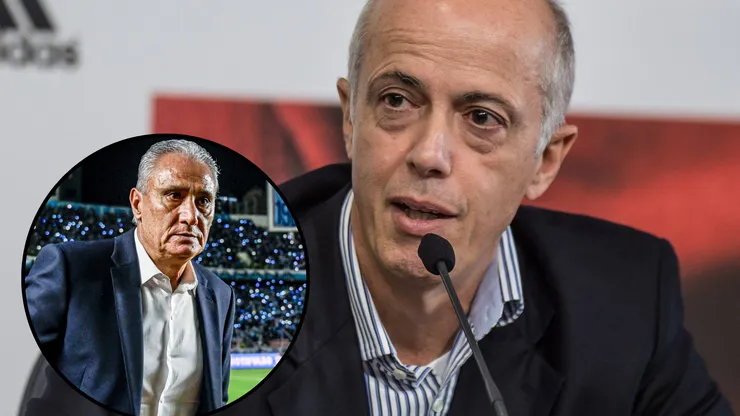 Wallim Vasconcellos, candidato à presidência, e Tite, treinador do Flamengo. Fotos: IMAGO/Fotoarena