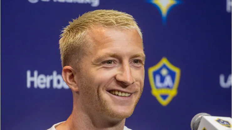 Marco Reus durante a apresentação no Galaxy.