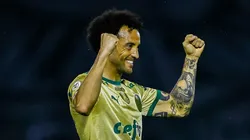 SP - CAMPINAS - 24/08/2024 - BRASILEIRO A 2024, PALMEIRAS X CUIABA - Felipe Anderson jogador do Palmeiras comemora seu gol durante partida contra o Cuiaba no estadio Brinco de Ouro pelo campeonato Brasileiro A 2024. Foto: Marco Miatelo/AGIF