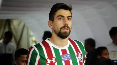 Luan Peres em jogo do Fluminense contra o Santos pelo Campeonato Brasileiro em 2018.