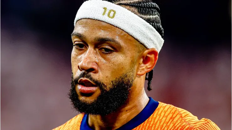 Memphis Depay em partida entre Países Baixos e Inglaterra, no BVB Stadium, pela semifinal da Eurocopa de 2024, no dia 10/07.