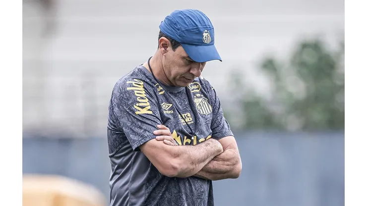 Carille em treino no CT Rei Pelé