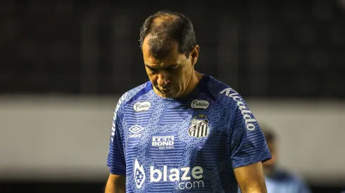 Carille se irrita com jogadores do Santos. Foto: Reinaldo Campos/AGIF