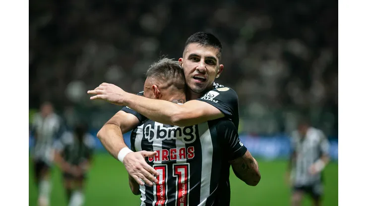 Battaglia jogador do Atletico-MG comemora seu gol sobre o San Lorenzo na Arena MRV pela Copa Libertadores 2024