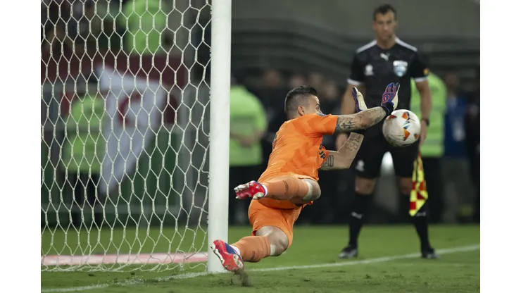 Fabio goleiro do Fluminense durante disputa de penaltis na partida contra o Gremio no estadio Maracana pelo campeonato Copa Libertadores 2024