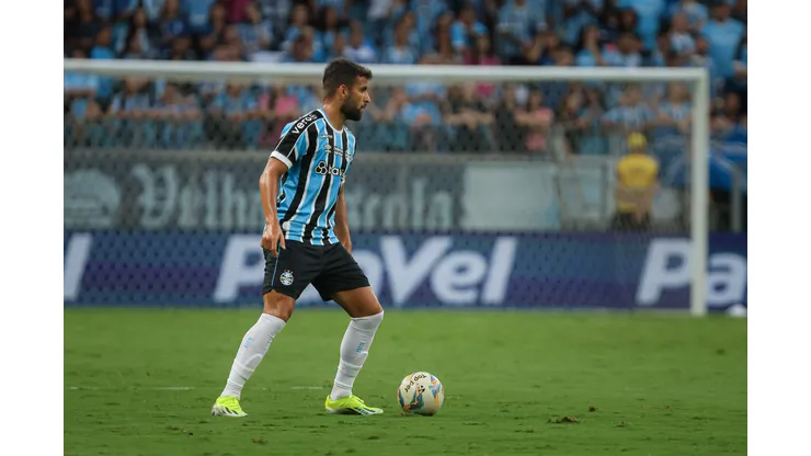 Pepê, jogador do Grêmio durante partida contra o Brasil de Pelotas no estadio Arena do Gremio pelo campeonato Gaucho 2024