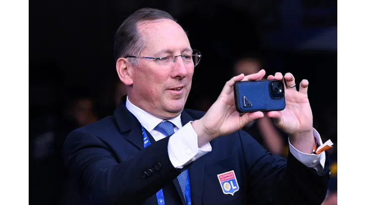 John Textor Lyon owner takes a photo during the Final French Cup match between Olympique Lyonnais and Paris Saint Germain at Decathlon Arena Stade Pierre Mauroy on May 25, 2024 in Lille, France. Photo by federico pestellini / panoramic - FOOTBALL : Lyon vs PSG - Finale Coupe de France - 25/05/2024 FedericoPestellini/Panoramic PUBLICATIONxNOTxINxFRAxBEL