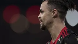 Michael ex-jogador do Flamengo comemora seu gol durante partida contra o Atletico-GO no estadio Maracana pelo campeonato Brasileiro A 2021.