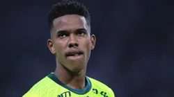 Estêvão jogador do Palmeiras durante partida contra o Bahia no estadio Arena Allianz Parque pelo campeonato Brasileiro A 2024.