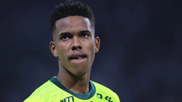 Estêvão jogador do Palmeiras durante partida contra o Bahia no estadio Arena Allianz Parque pelo campeonato Brasileiro A 2024.