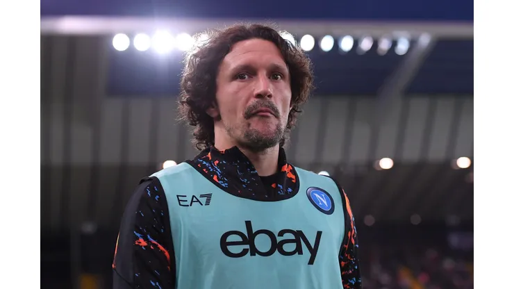 UDINE, ITALY - MAY 06: Mário Rui of SSC Napoli looks on during the Serie A TIM match between Udinese Calcio and SSC Napoli at Dacia Arena on May 06, 2024 in Udine, Italy. (Photo by Alessandro Sabattini/Getty Images)