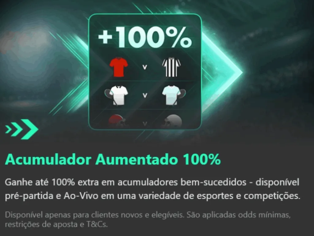 bet365 acumulador aumentado 100%
