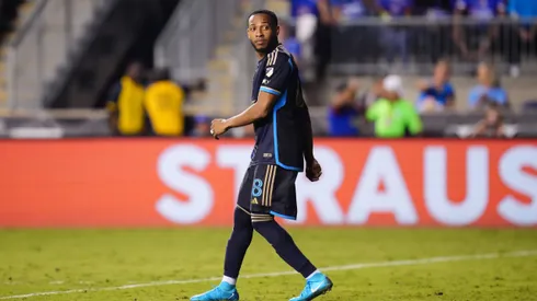 August 04, 2024: Philadelphia Union Midfielder Jose Andres Martinez 8 reacts after scoring during penalty kicks of a Leagues Cup match against Cruz Azul at Subaru Park in Chester, Pennsylvania. /CSM Chester United States of America - ZUMAc04_ 20240804_zma_c04_398 Copyright: xKylexRoddenx