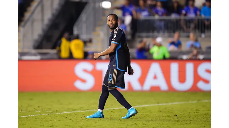 August 04, 2024: Philadelphia Union Midfielder Jose Andres Martinez 8 reacts after scoring during penalty kicks of a Leagues Cup match against Cruz Azul at Subaru Park in Chester, Pennsylvania. /CSM Chester United States of America - ZUMAc04_ 20240804_zma_c04_398 Copyright: xKylexRoddenx