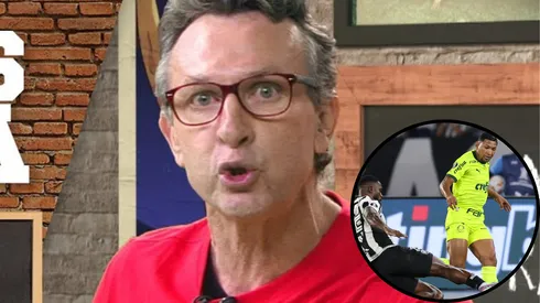 Na visão de Neto, Rony fez falta em John na origem do gol do Palmeiras. Sálvio Spínola discorda - Fotos: Reprodução/YouTube e Cesar Greco/SEP