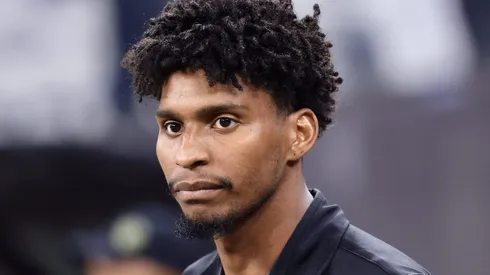 Hugo Souza antes da partida entre Corinthians e Vitória, na Neo Química Arena, pelo Campeonato Brasileiro, no dia 04/07/2024.