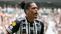Mauricio Lemos comemorando gol em partida entre Atlético-MG e Democrata, na Arena MRV, pelo Campeonato Mineiro, no dia 28/01/2024.