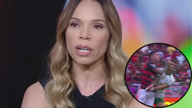 Para Renata Ruel, Pulgar deveria ter sido expulsado por agressão em Richard Ríos - Foto: Reprodução/ESPN e Premiere