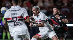 Luciano em atividade pelo São Paulo em partida contra o Atlético-GO. Foto: Isabela Azine/AGIF