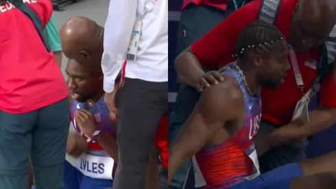 Noah Lyles passa mal após correr com Covid-19 nas Olimpíadas de Paris - Foto: SporTV