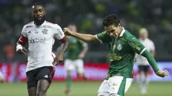 Palmeiras e Flamengo se enfrentando epla Copa do Brasil no Allianz Parque.