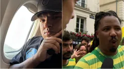 MC Darlan e torcedores em Paris sendo entrevistados pela TV Globo - Fotos: Instagram/Darlan e Reprodução/TV Globo